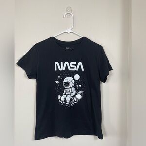 Women's Astronaut Pattern Short Sleeve T-Shirt Graphic Tees Women Tops CottonNWT